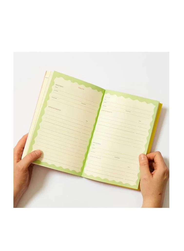 Raspberry Blossom Striped Family Weekly Planner
