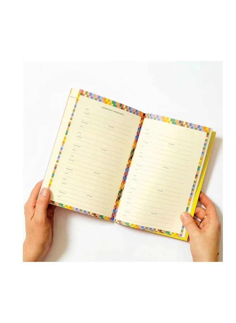 Raspberry Blossom Striped Family Weekly Planner