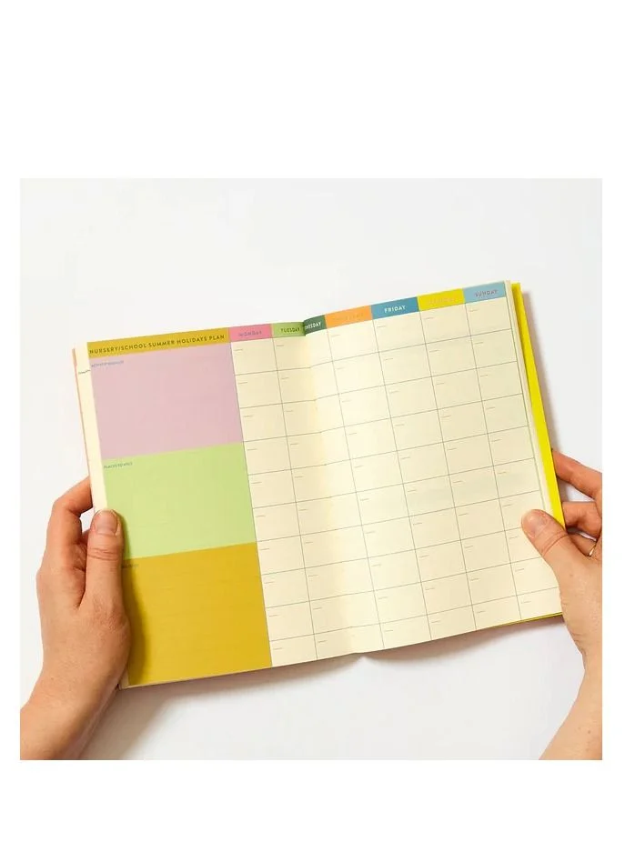 Raspberry Blossom Striped Family Weekly Planner