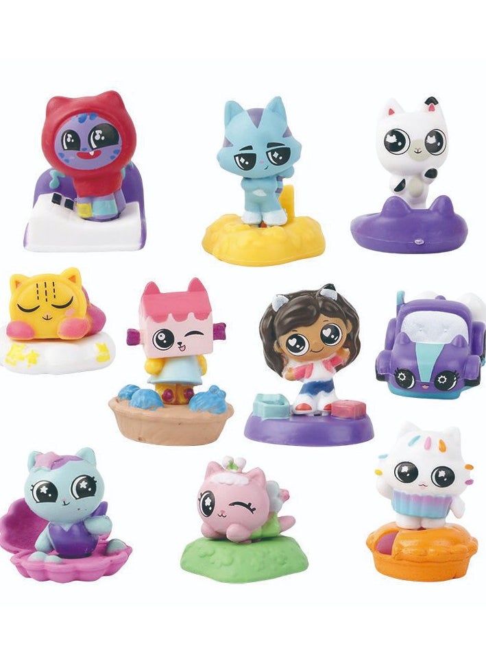 Dollhouse مجموعة ألعاب مفاجئة من 10 قطع من Dollhouse Surprise Playsets مع دمية Gabby Doll 9 Cats Toy Doll Surprise Toy للأولاد والبنات من سن 3 سنوات فما فوق  - Image 1