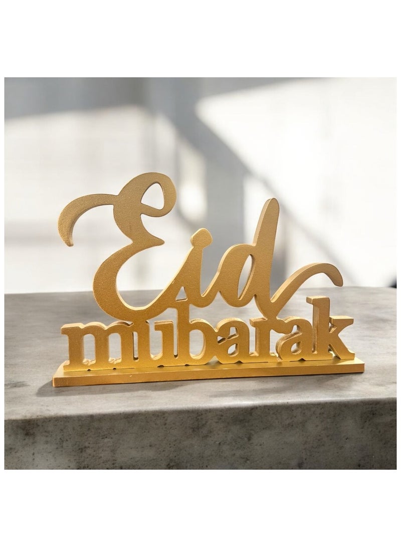 Doodle Kiddo Wooden Eid Mubarak Sign Table Top Decoration for Home - 30 CM - Image 2