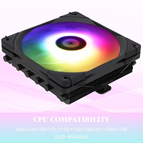 Thermalright AXP-120-X67 Black ARGB Low Profile CPU Air Cooler with Quite 120mm TL-C12015B-S Low Profile PWM Fan, 6 Heat Pipes, 67mm Height, for AMD AM4/Intel LGA 1700/1150/1151/1851/1200/2011/2066 - Image 3