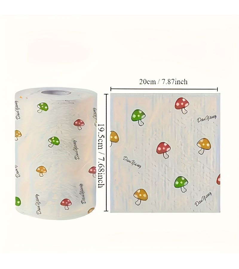 50pcs Thickened Disposable Kitchen Paper Towels Washable Wet Dry Cleaning Cute Cartoon Print - Image 3