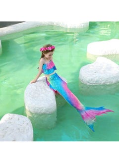 GGEROU Girls Swimwear Mermaid Tail Swimwear,Bikini Sets,Mermaid Costume Swimsuits for Kids  - Image 5