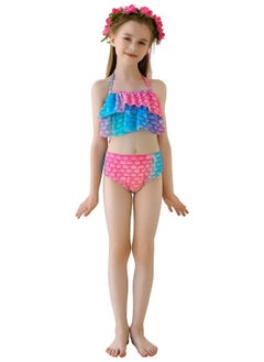 GGEROU Girls Swimwear Mermaid Tail Swimwear,Bikini Sets,Mermaid Costume Swimsuits for Kids  - Image 2
