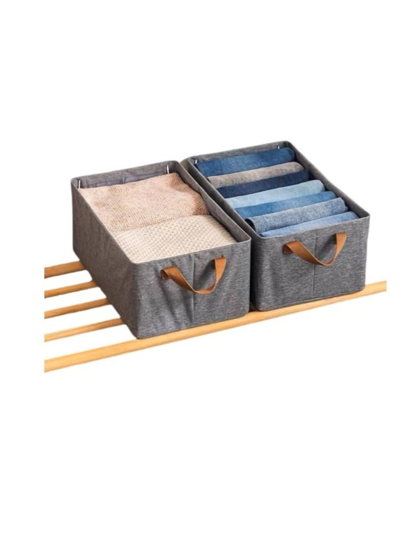 New Cationic Storage Basket with Steel Frame Fabric Foldable Clothes Organizer Box for Wardrobe - 1pc Large Size 45*30*20cm Multi - Image 1