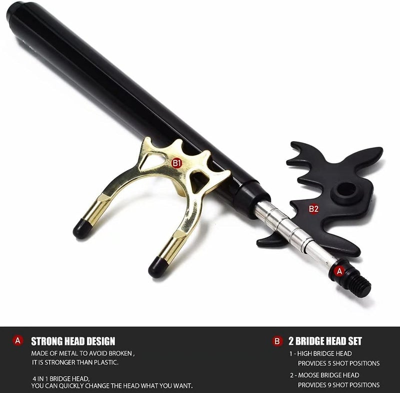 Collapsar Retractable Billiards Pool Cue Stick Bridge with Removable Metal Bridge Head,Billiards Pool Cue Accessory for Pool Table - Image 4