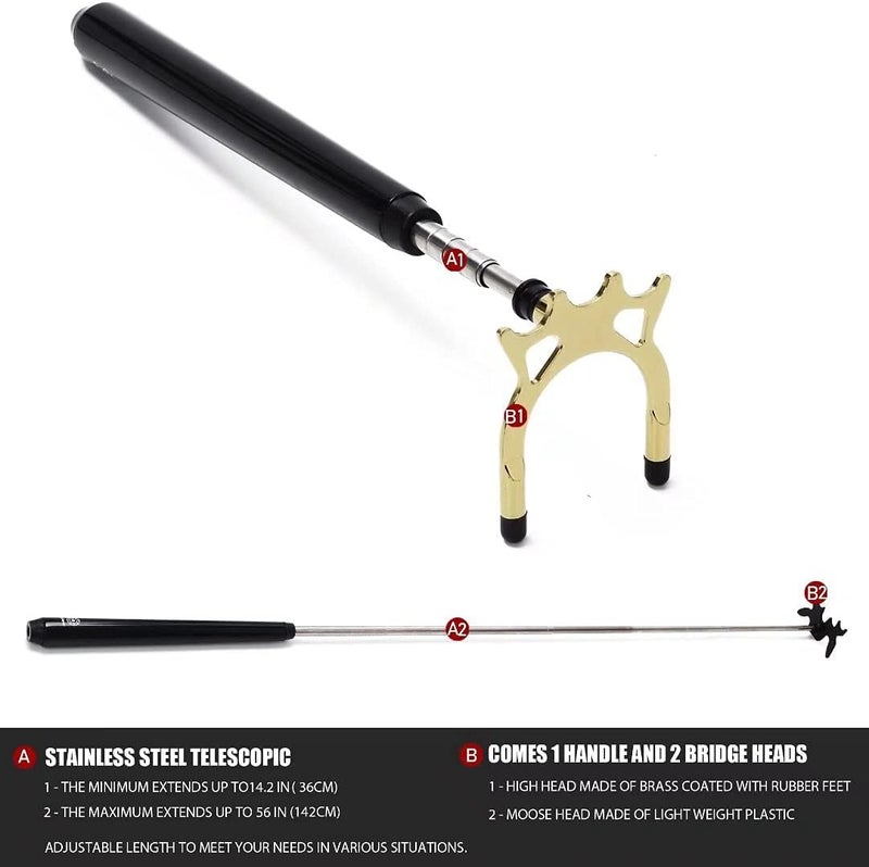 Collapsar Retractable Billiards Pool Cue Stick Bridge with Removable Metal Bridge Head,Billiards Pool Cue Accessory for Pool Table - Image 3
