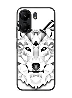 Stylizedd Rugged Black edge case for Xiaomi Poco C65, Slim fit Soft Case Flexible Rubber Edges Anti Drop TPU Gel Thin Cover- Poly Wolf  - Image 1