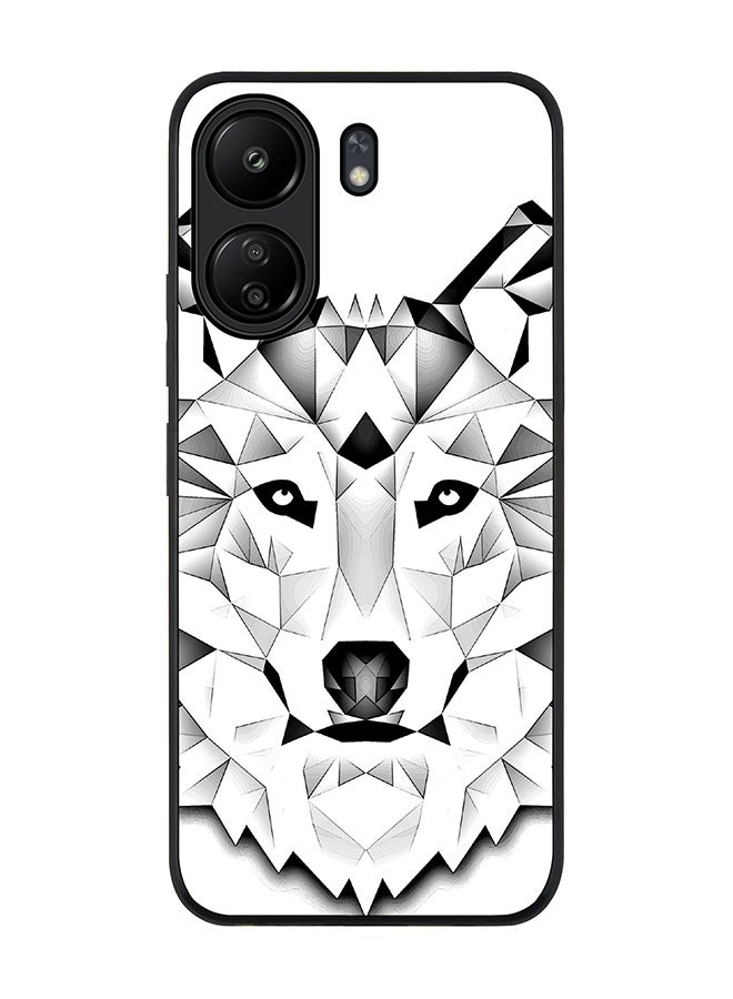 Stylizedd Rugged Black edge case for Xiaomi Poco C65, Slim fit Soft Case Flexible Rubber Edges Anti Drop TPU Gel Thin Cover- Poly Wolf - Image 1