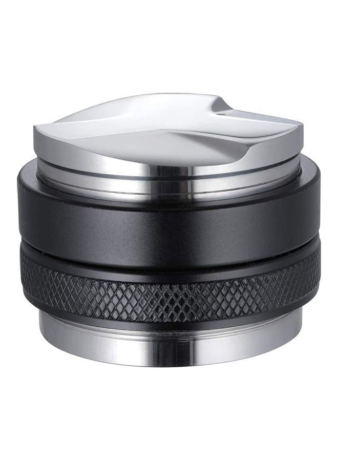NIBEMINENT Compatible With 51mm Coffee Diffuser And Tamper 2 in 1 Double Headed Leveler Fits DeLonghi Special Portafilter, Adjustable Depth - Professional Espresso Hand Bands Black/Silver  - Image 1
