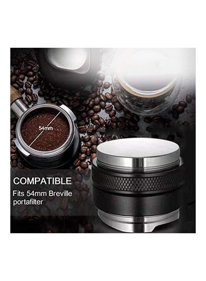 NIBEMINENT Compatible With 51mm Coffee Diffuser And Tamper 2 in 1 Double Headed Leveler Fits DeLonghi Special Portafilter, Adjustable Depth - Professional Espresso Hand Bands Black/Silver  - Image 4