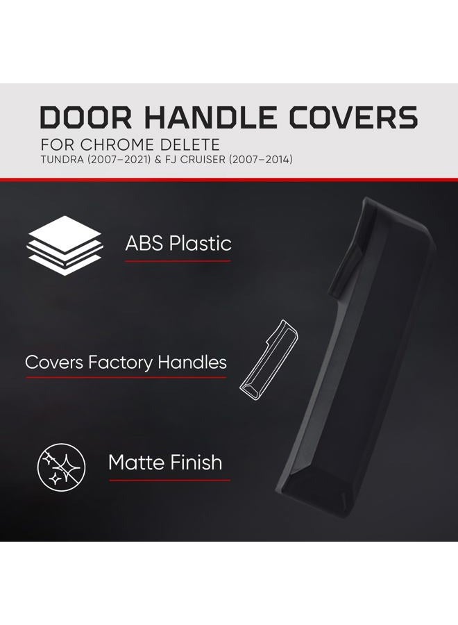 AJT DESIGN Car Door Handle Cover Compatible with Toyota Tundra (2007-2021) | ABS Plastic Front & Back Interior Door Handle Cover with Chrome Delete Finish | Made in USA - Black - Image 4