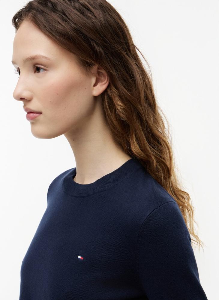 TOMMY HILFIGER Fine Knit Jersey Crew Neck Jumper - Image 3
