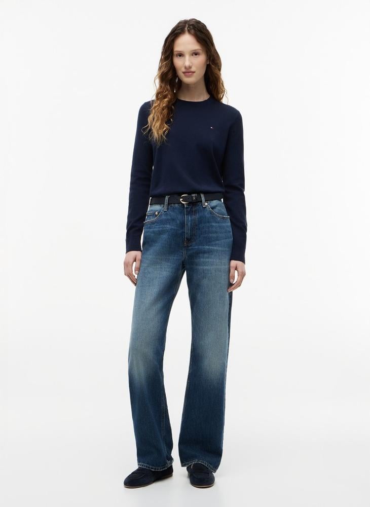 TOMMY HILFIGER Fine Knit Jersey Crew Neck Jumper - Image 4