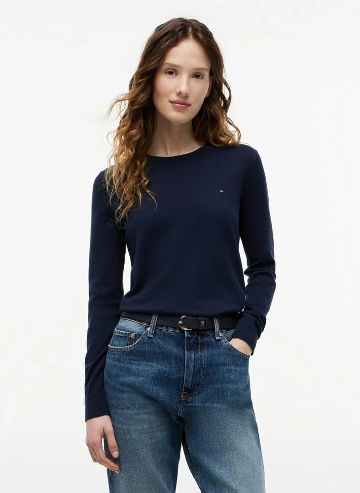 Tommy Hilfiger Fine Knit Jersey Crew Neck Jumper
