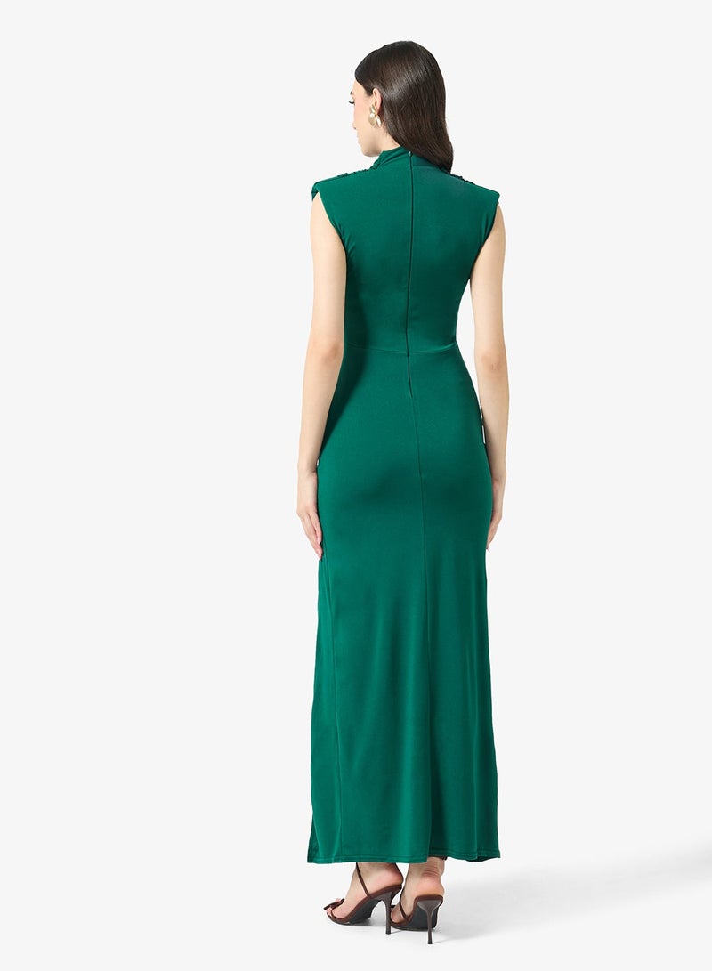 TFNC Solid Ruched Bodycon Maxi Dress - Image 3