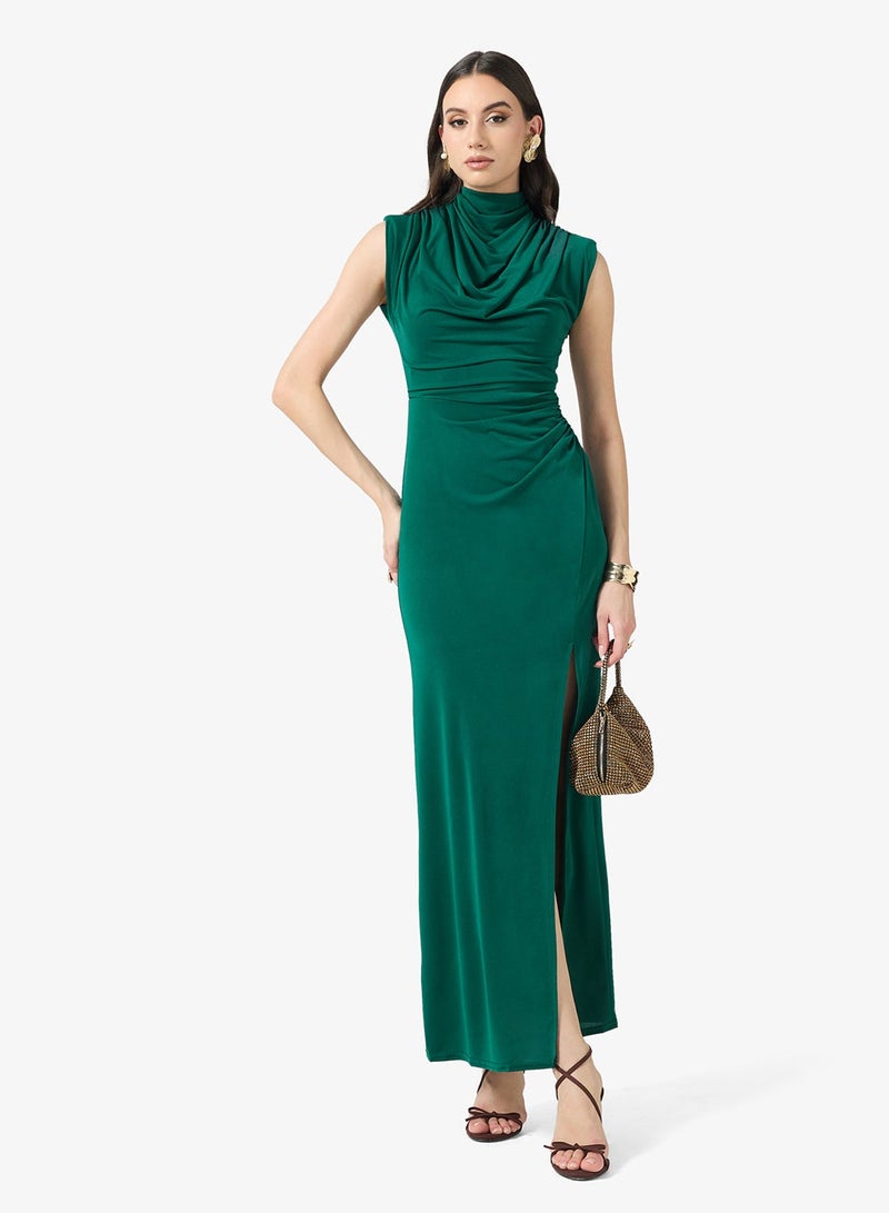 TFNC Solid Ruched Bodycon Maxi Dress - Image 5