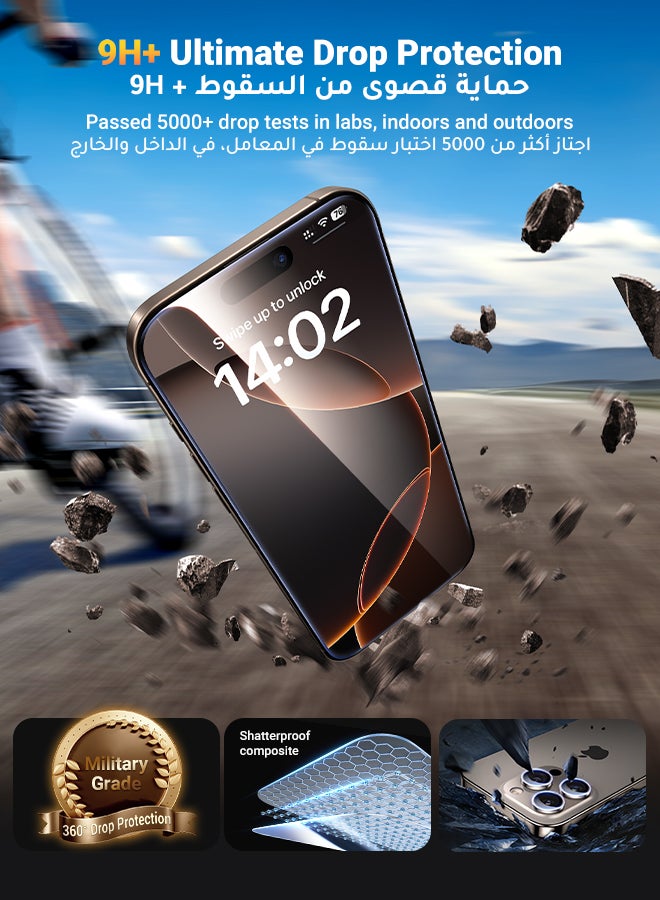 Ugreen iPhone 16 Pro Max 2Pack Screen Protector Anti-Glare and 1Pack Camera Lens Protector Film Bundle with Installation Frame, Case Friendly 9H Tempered Glass Scratch-Resistant  Precise Hole Design - Image 3