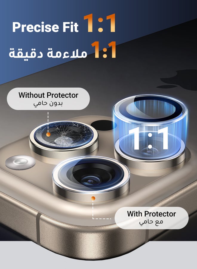 iPhone 16 Pro Max 2Pack Screen Protector Anti-Glare and 1Pack Camera Lens Protector Film Bundle with Installation Frame, Case Friendly 9H Tempered Glass Scratch-Resistant  Precise Hole Design