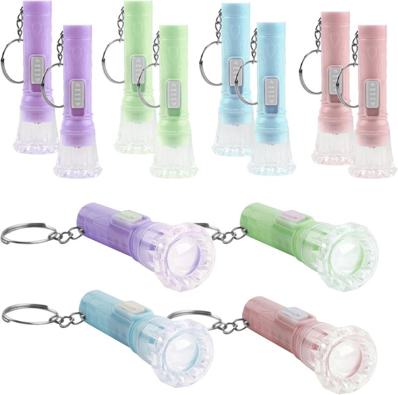 WrteEase 20 Pack Mini LED Keyring Torches - Colorful Pocket Flashlights for Kids and Outdoor Activities - Image 1