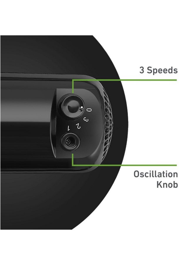 HOLMES 12" Table Fan, 75° Oscillation, 3 Speeds, 15° Adjustable Head Tilt, Ideal for Home, Bedroom or Office, Black - Image 3