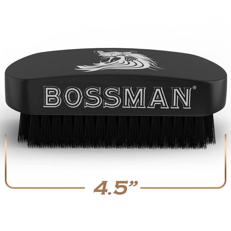 Bossman Beard Brush for Men - Hand Held Boar & Nylon Bristle Brush - Detangling Brush for Beard and Hair Care - Image 2