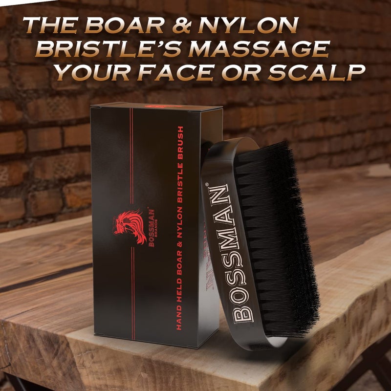 Bossman Beard Brush for Men - Hand Held Boar & Nylon Bristle Brush - Detangling Brush for Beard and Hair Care - Image 5