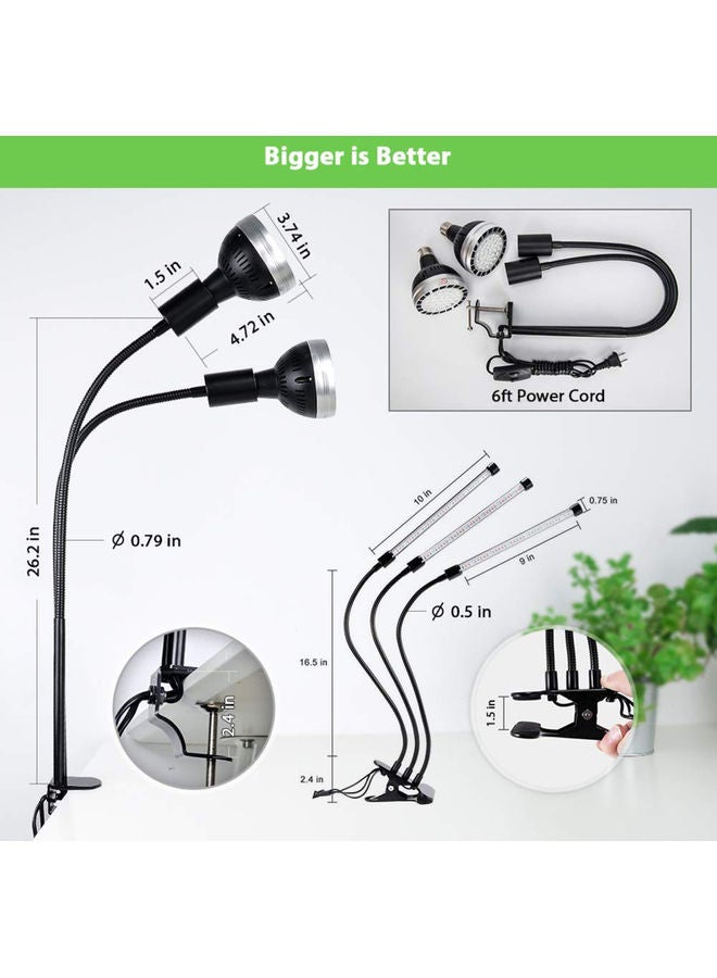 إسكدنيا مصباح LED كامل الطيف لنمو النباتات الداخلية أسود 42.50x11.50x28.50سم - Image 3