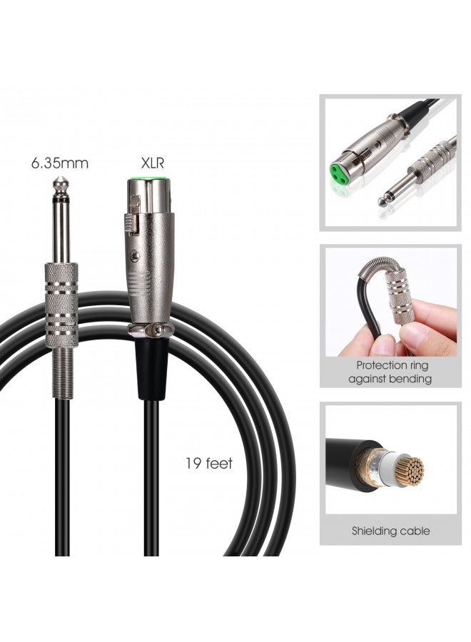 hotec HOTEC Premium Vocal Dynamic Handheld Microphone with 19ft Detachable XLR Cable and ON/Off Switch (Metal Black) (H-W07) 