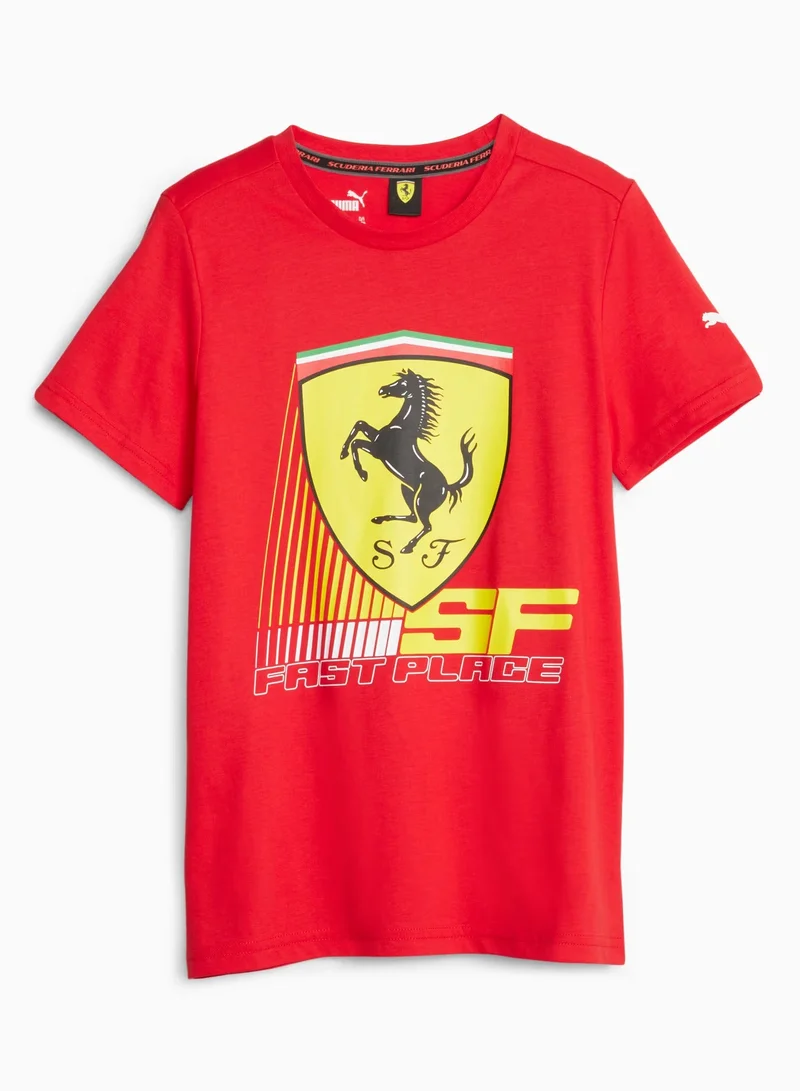 Scuderia Ferrari Scuderia Ferrari Race Colourful Big Shield T-Shirt - Unisex Kids