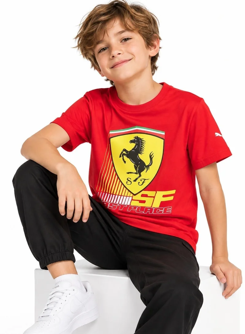 Scuderia Ferrari Scuderia Ferrari Race Big Shield Graphic T-Shirt for Kids - Red