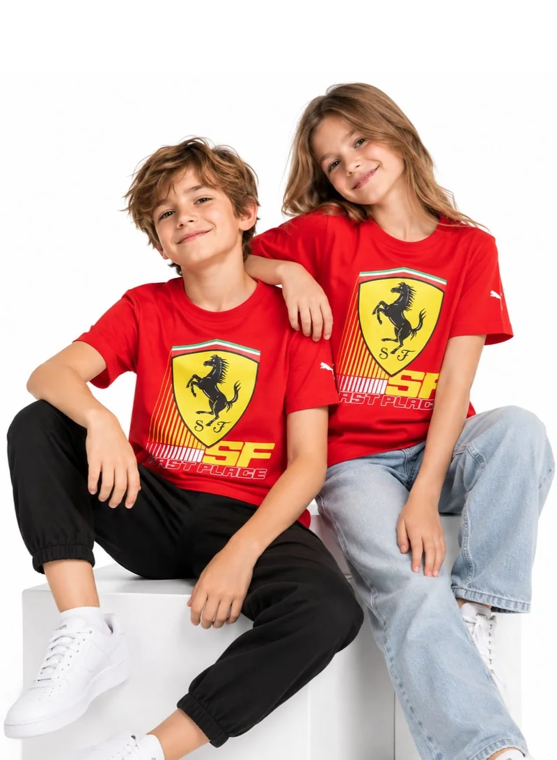 Scuderia Ferrari Scuderia Ferrari Race Big Shield Graphic T-Shirt for Kids - Red