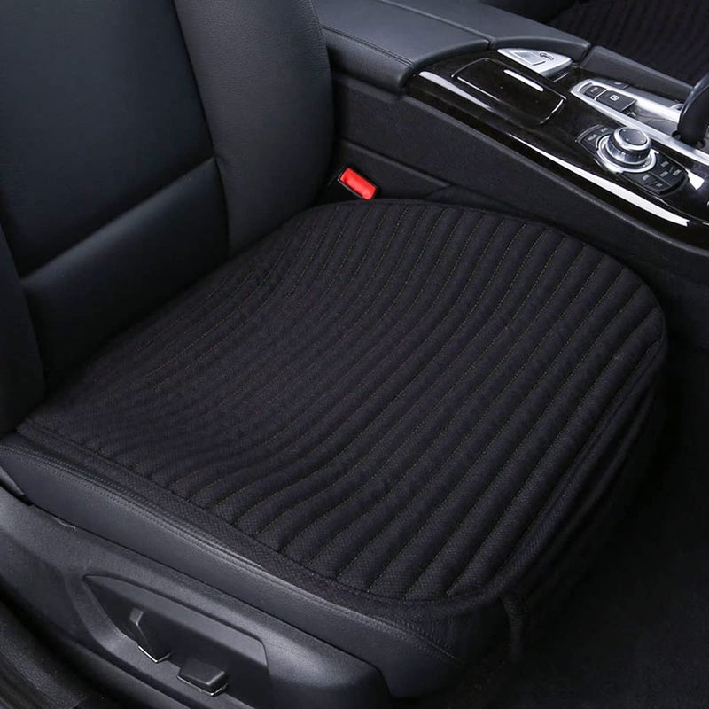Suninbox Black Car Seat Covers,Buckwheat Hulls Car Seat Cushion,Truck Seat Covers,Compatible Sedan SUV Van MPV,Car Seat Pads,Bottom Seat Covers for Cars[Black Front Seat] - Image 1