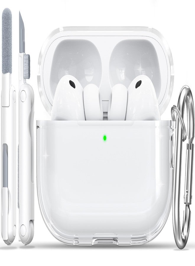 RFUNGUANGO AirPods Pro 3rd Generation Protective Case, Soft TPU Material, Transparent Design, Includes Cleaning Kit and Keychain, Compatible with AirPods Pro 3, Unisex - White - Image 1