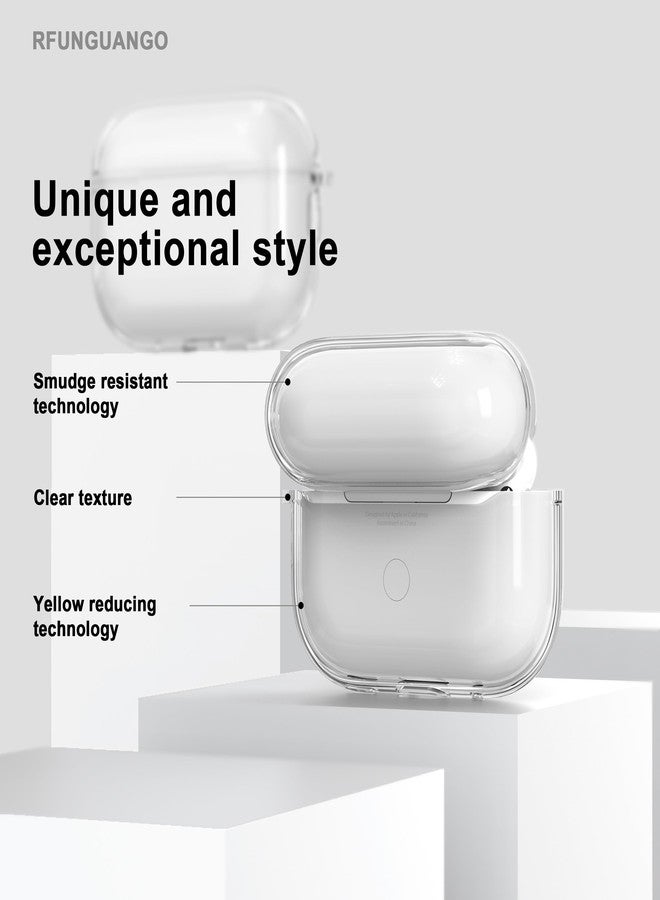 RFUNGUANGO AirPods Pro 3rd Generation Protective Case, Soft TPU Material, Transparent Design, Includes Cleaning Kit and Keychain, Compatible with AirPods Pro 3, Unisex - White - Image 3