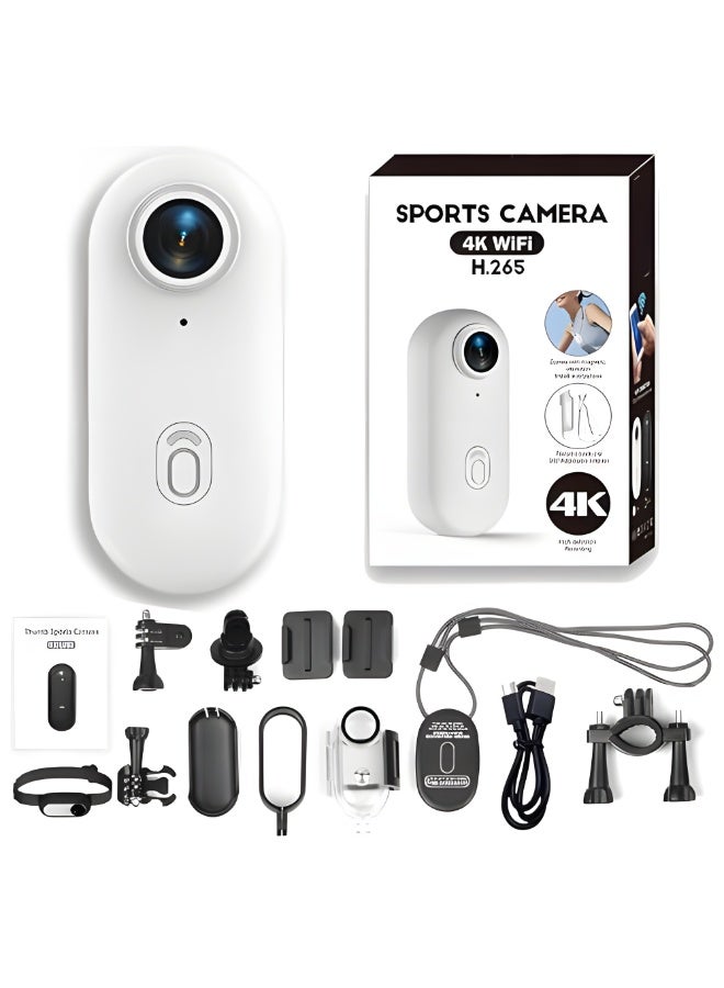 4K Sports Camera with Magnetic Mount & IPX7 Waterproof Case (30m), Wi-Fi Touch Screen, 120Min Battery, Hands-Free for Cycling Motorcycle Helmet Diving Vlogging Travel Sports