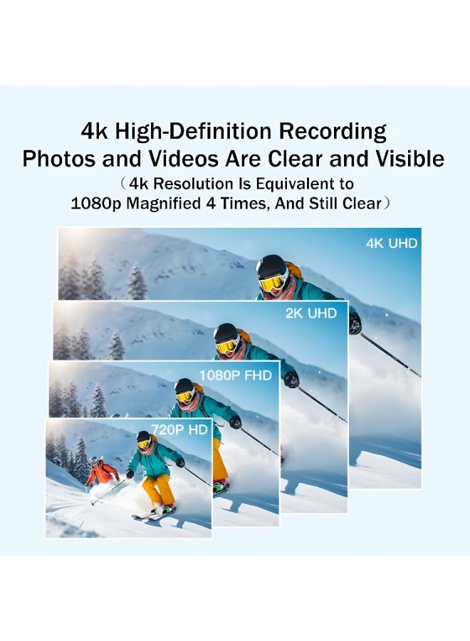 AL RAID 4K Sports Camera with Magnetic Mount & IPX7 Waterproof Case (30m), Wi-Fi Touch Screen, 120Min Battery, Hands-Free for Cycling Motorcycle Helmet Diving Vlogging Travel Sports - Image 3