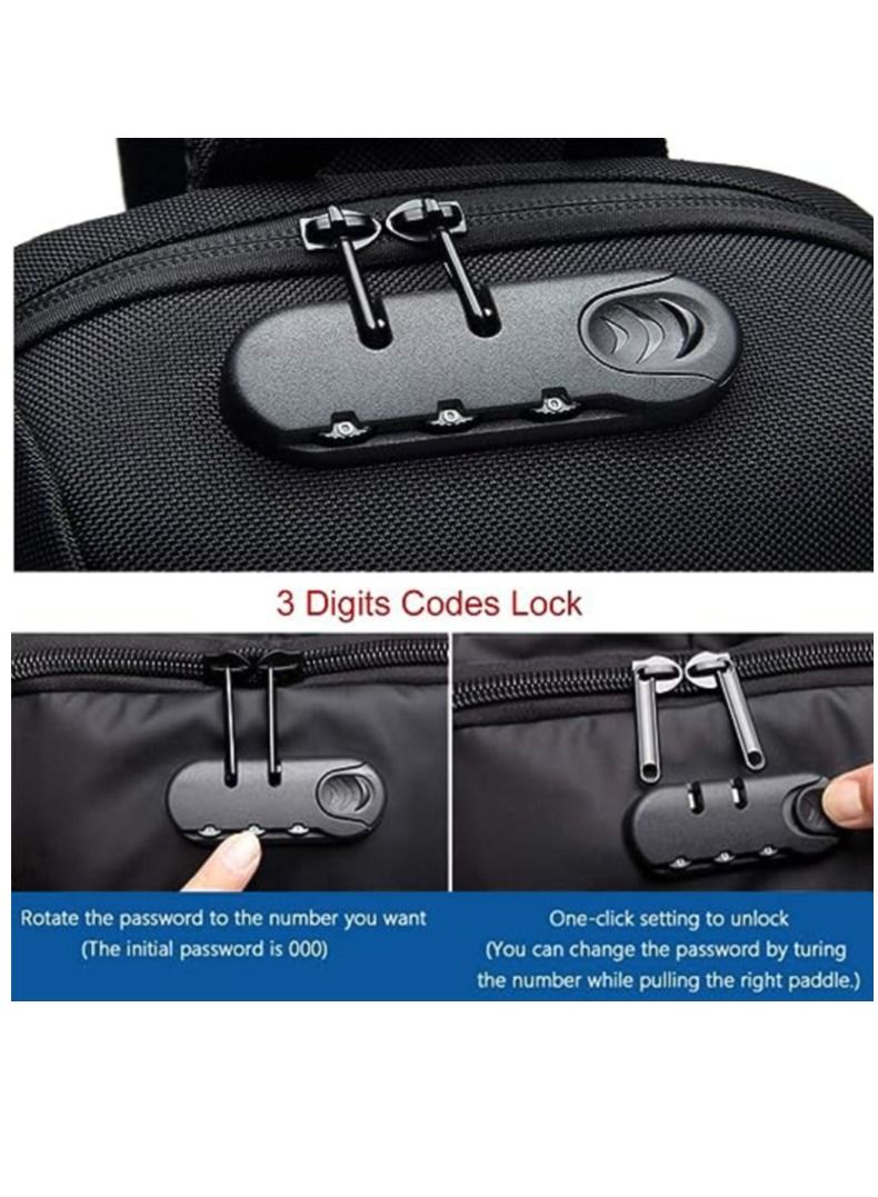 أوزوكو حقيبة ظهر بحمالة كتف مضادة للسرقة وحقيبة ظهر كروسبودي مقاومة للماء مع منفذ شحن USB خفيف الوزن غير رسمي - Image 5