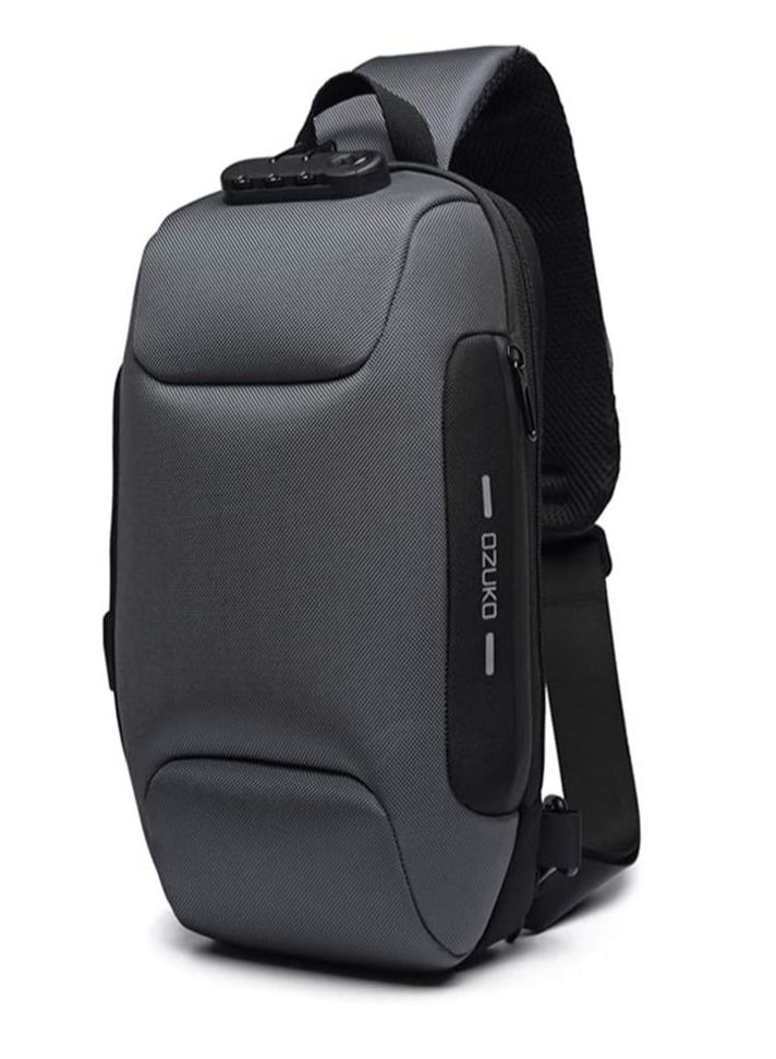 أوزوكو حقيبة ظهر بحمالة كتف مضادة للسرقة وحقيبة ظهر كروسبودي مقاومة للماء مع منفذ شحن USB خفيف الوزن غير رسمي - Image 1