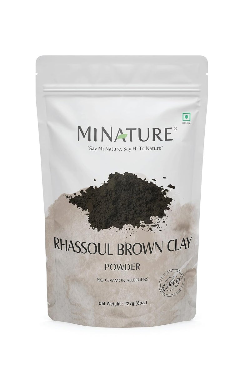 mi nature Rhassoul Brown Clay Powder For Fairness Sun-Tan Acne-Spot Face Pack & Hair Pack| All Skin Type & Unisex use| 100% pure & Natural | (227g/1/2 lb/8 Oz) - Image 1