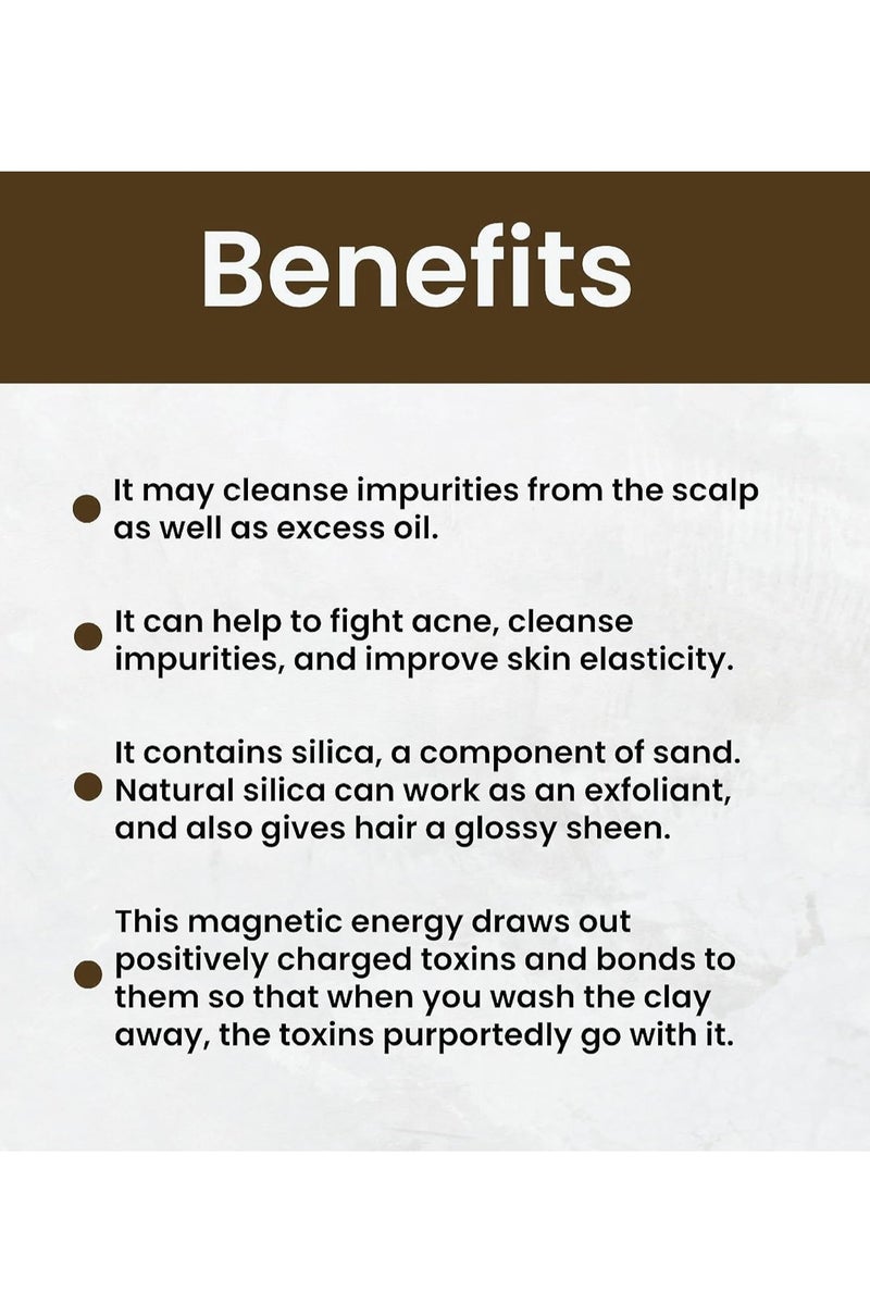 mi nature Rhassoul Brown Clay Powder For Fairness Sun-Tan Acne-Spot Face Pack & Hair Pack| All Skin Type & Unisex use| 100% pure & Natural | (227g/1/2 lb/8 Oz) - Image 2