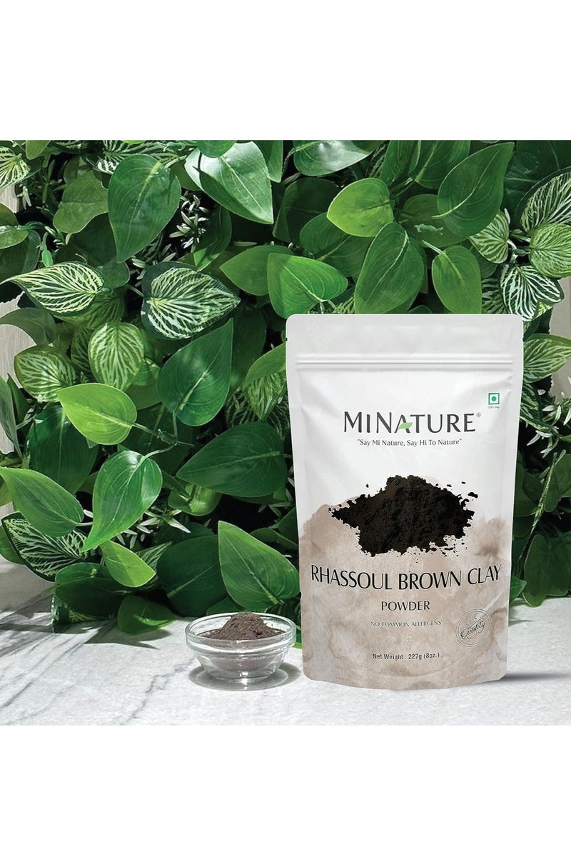 mi nature Rhassoul Brown Clay Powder For Fairness Sun-Tan Acne-Spot Face Pack & Hair Pack| All Skin Type & Unisex use| 100% pure & Natural | (227g/1/2 lb/8 Oz) - Image 4