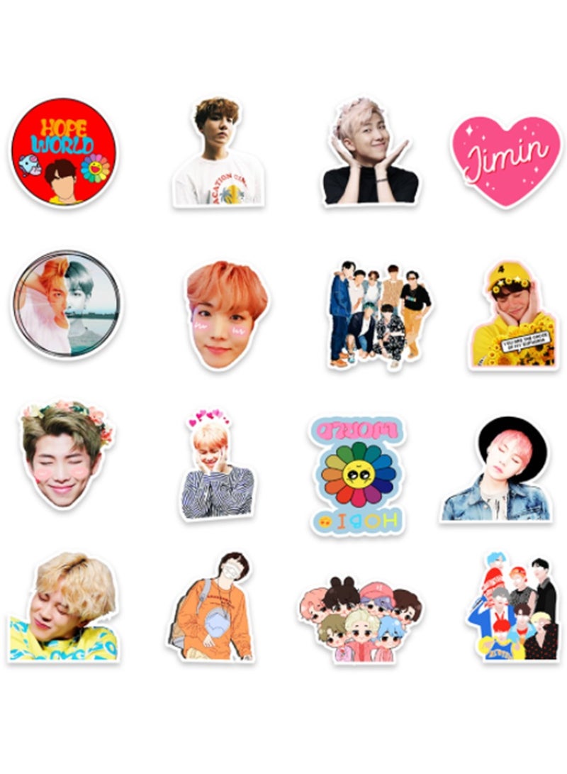 Loquat 100Pcs BTS Stickers Pack Kpop BT21 Bangtang Boys Waterproof Stickers Vinyl Decals - Image 5