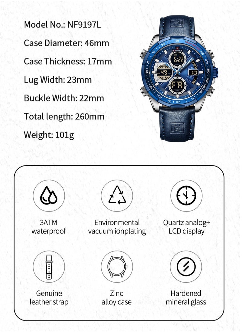 NAVIFORCE - NAVIFORCE Fashion Military Watches for Men Luxury Original Sports Chronograph Watch ​Waterproof Quartz Clock Digital WristWatch - Image 1