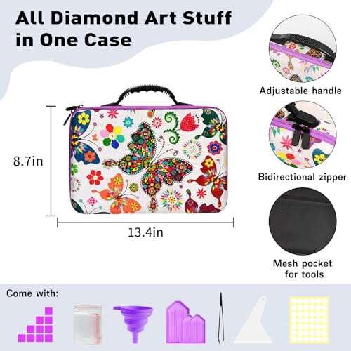 ZORETCO Diamond Painting Storage Box, 60 Slots Bead Storage Containers with Tools Kit for Diamond Art Accessories Beads Organizer Craft Jewelry - Image 2