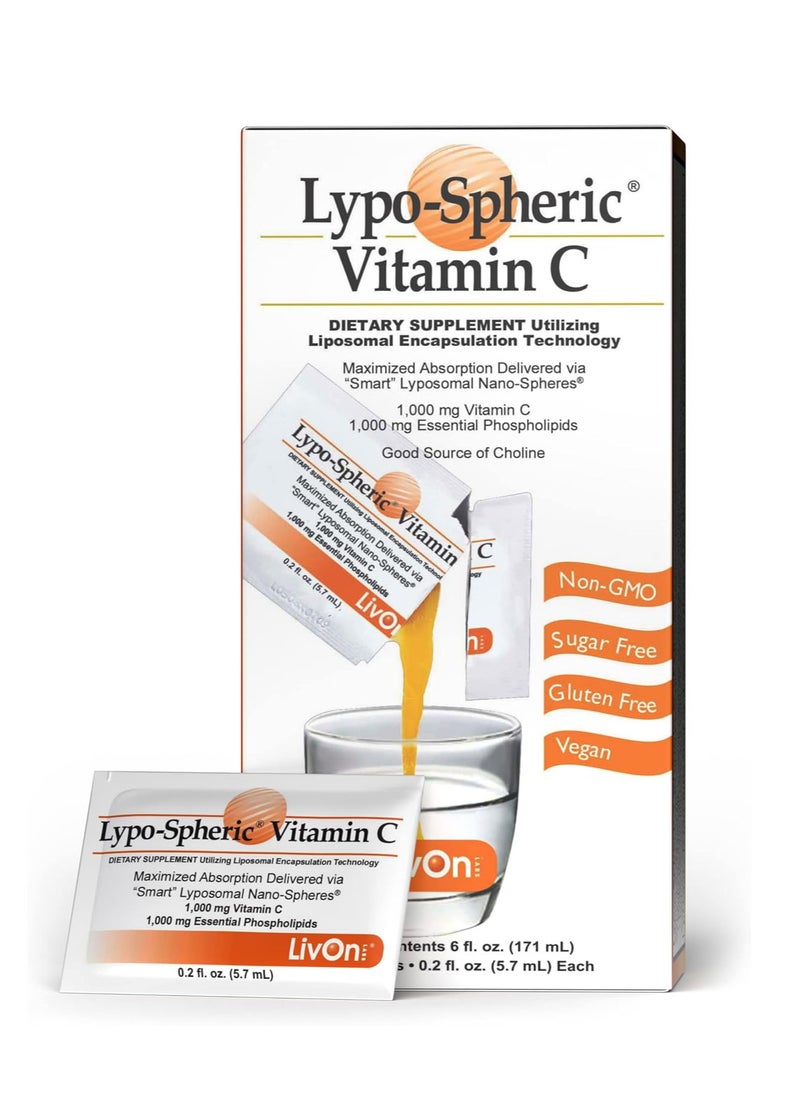 LivOn Laboratories Lypo-Spheric - LivOn Laboratories Lypo-Spheric Vitamin C - Pack of 30,1000 mg - Image 1