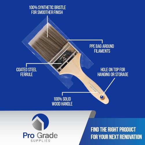 Pro-Grade Pro Grade - Paint Brushes - 2Ea 3" Flat Brushes - Image 2