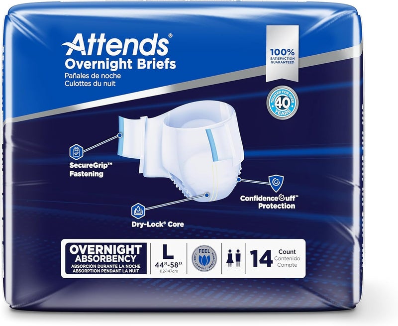 Attends Overnight Disposable SmartCool Briefs Large 4458 Waist Tab Closure Heavy Absorbency and DryLock Containment Core 96ct Case - Image 3