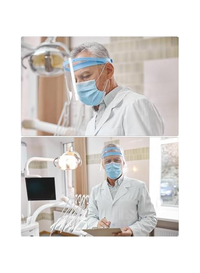 Arabest Safety Face Shields, Clear Plastic Protective Full Face Shields, Anti-Fog Shields Reusable Face Shield Mask, Protect Nose, Eyes and Mouth, 2 Support Frame + 20 Replaceable Visors  - Image 3